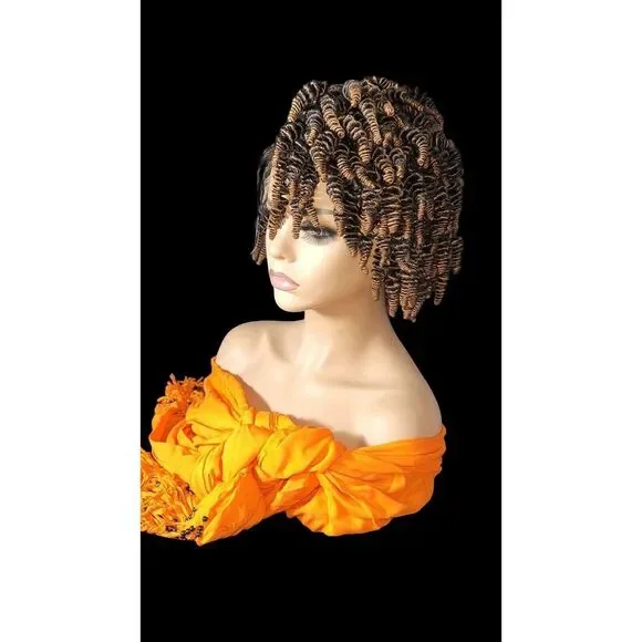 Braided Wig Handmade Micro Millions Braids, Short Kinky Twists, NWT, Short - Picture 12 of 15